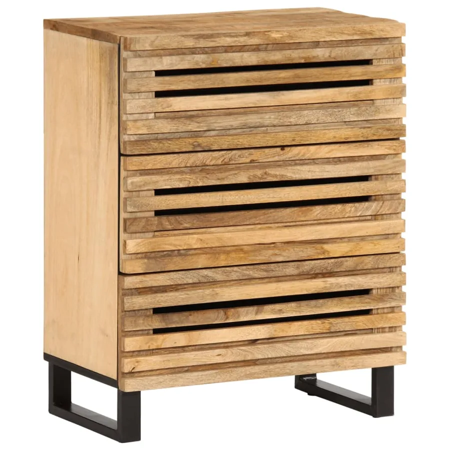 Buffets 2 pcs 60x34x75 cm bois de manguier massif brut - 2