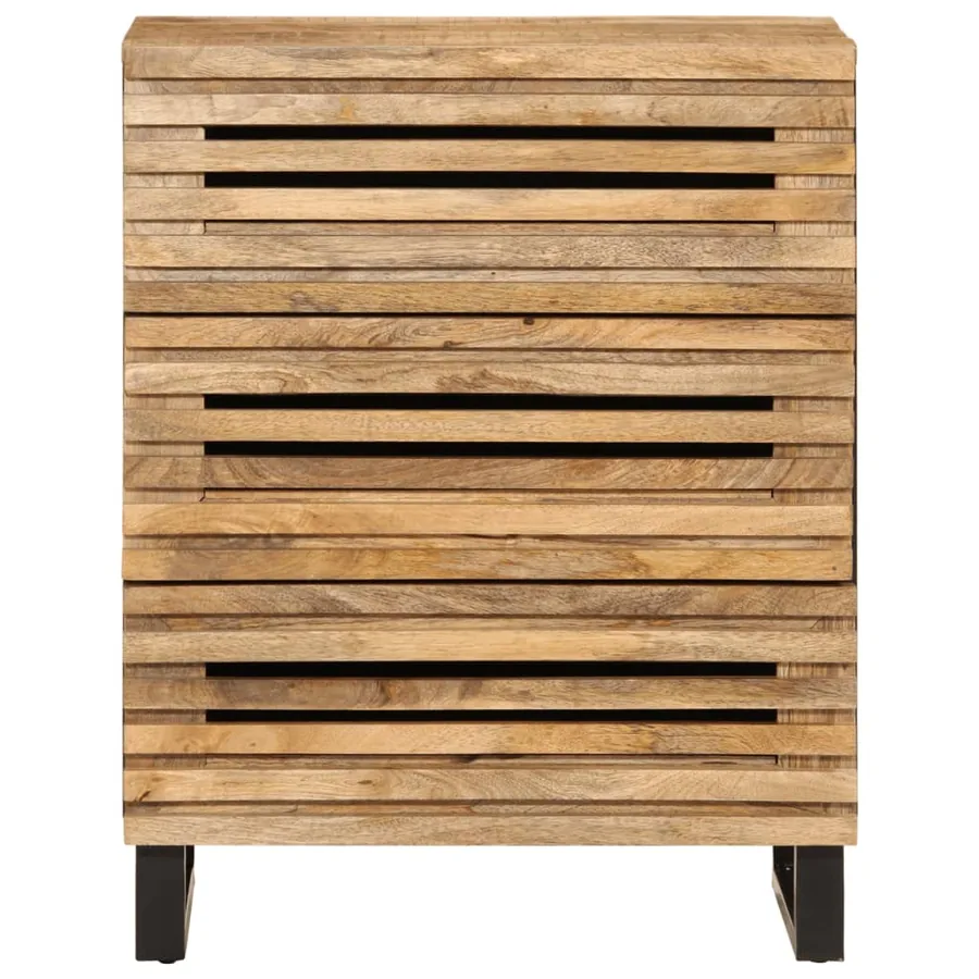 Buffets 2 pcs 60x34x75 cm bois de manguier massif brut - 4