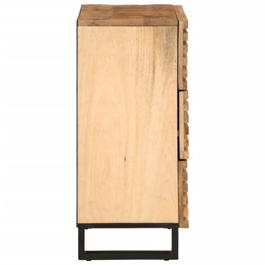 Buffets 2 pcs 60x34x75 cm bois de manguier massif brut - 5