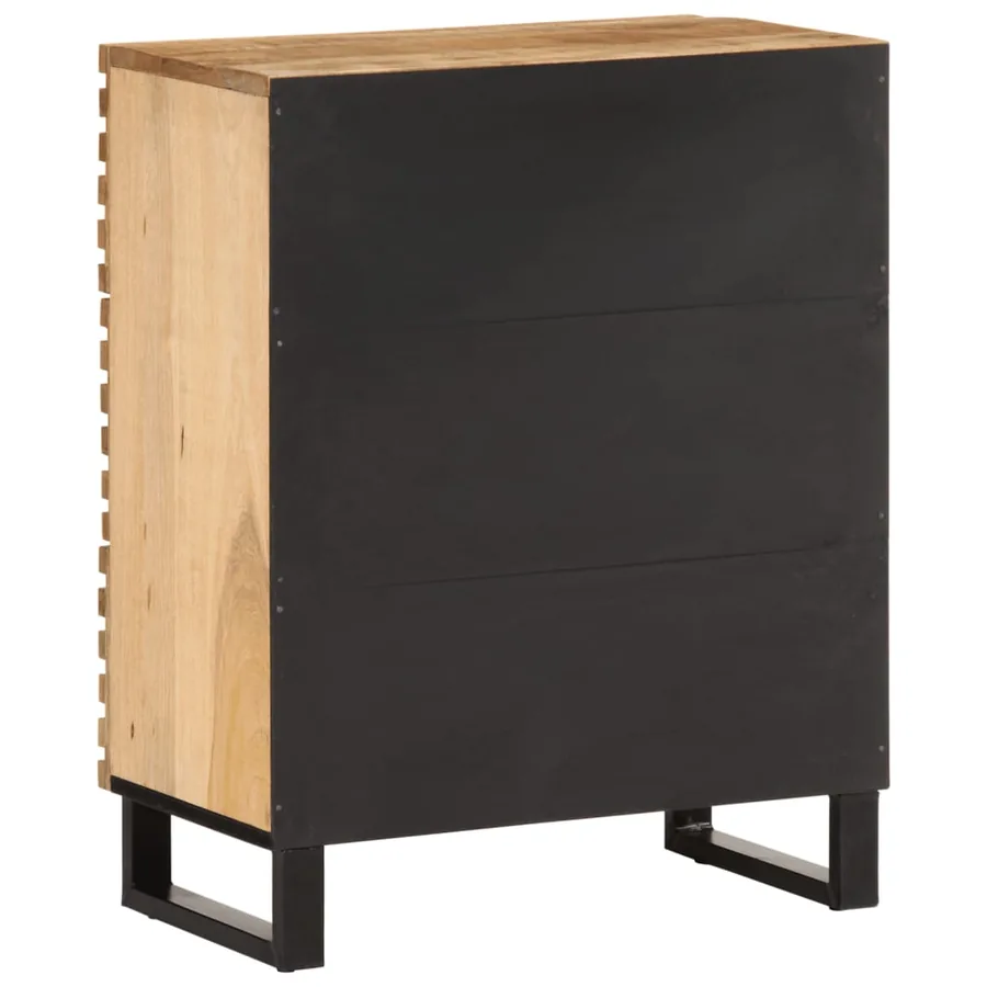 Buffets 2 pcs 60x34x75 cm bois de manguier massif brut - 6