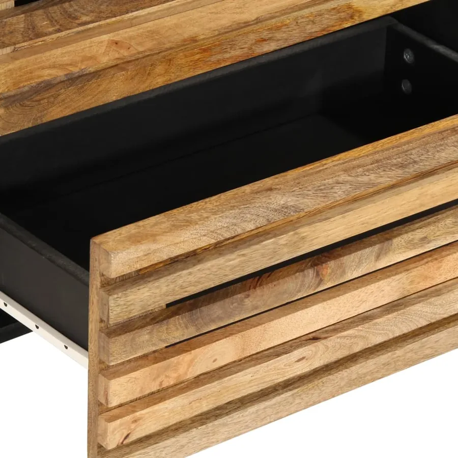 Buffets 2 pcs 60x34x75 cm bois de manguier massif brut - 8