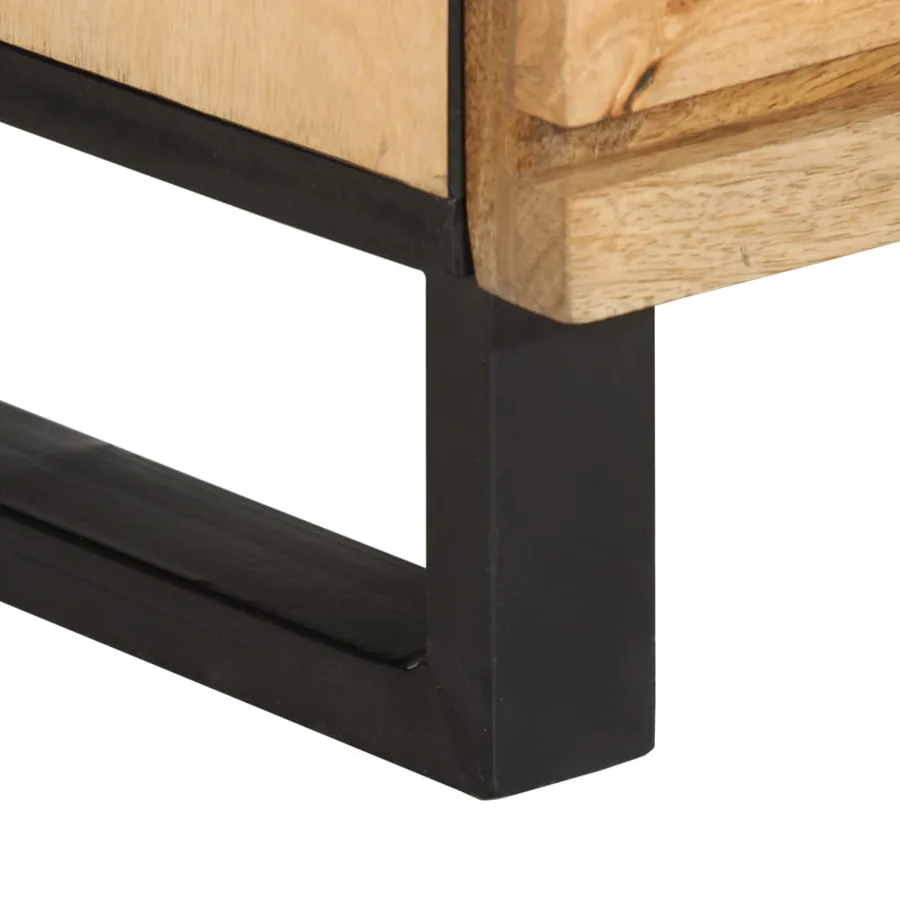 Buffets 2 pcs 60x34x75 cm bois de manguier massif brut - 9