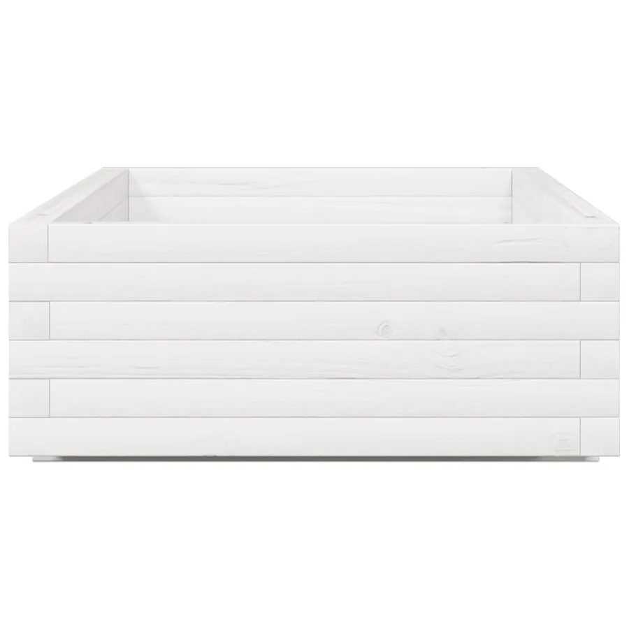 Jardinière blanc 110x60x26,5 cm bois de pin massif - 6