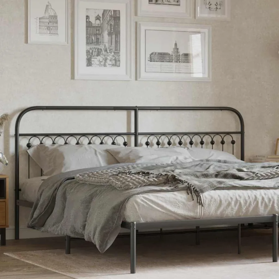 Tête de lit de remplacement métal noir 200 cm