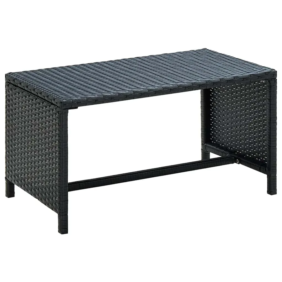 Table basse Noir 70x40x38 cm Résine tressée