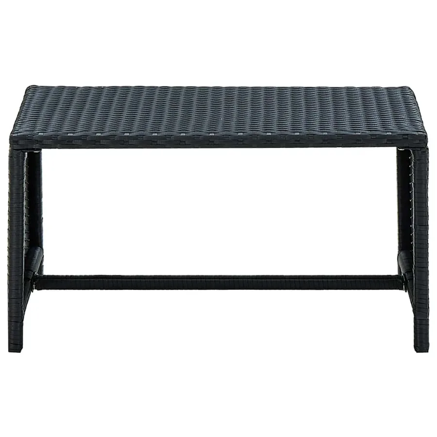 Table basse Noir 70x40x38 cm Résine tressée - 2