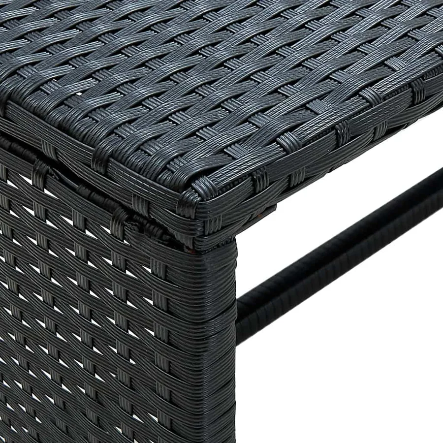 Table basse Noir 70x40x38 cm Résine tressée - 3