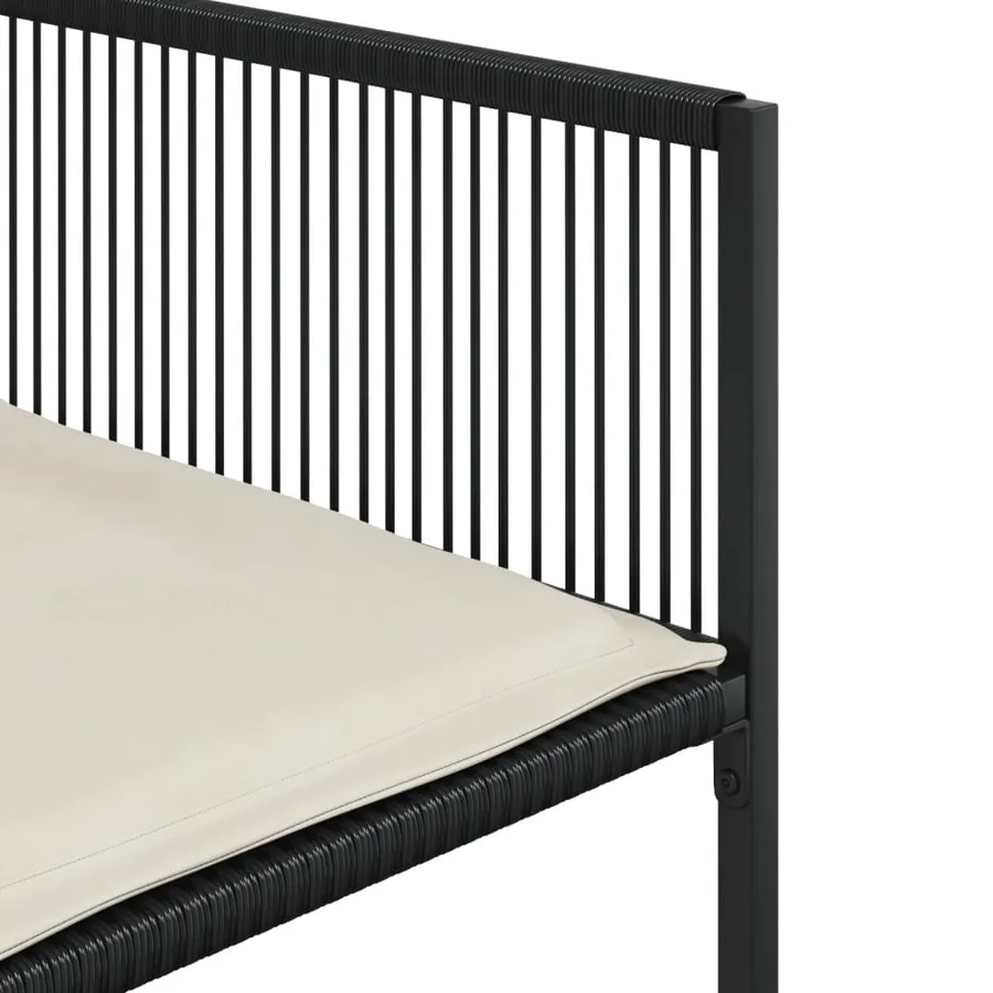Ensemble à manger de jardin 9pcs coussins noir résine tressée - 6