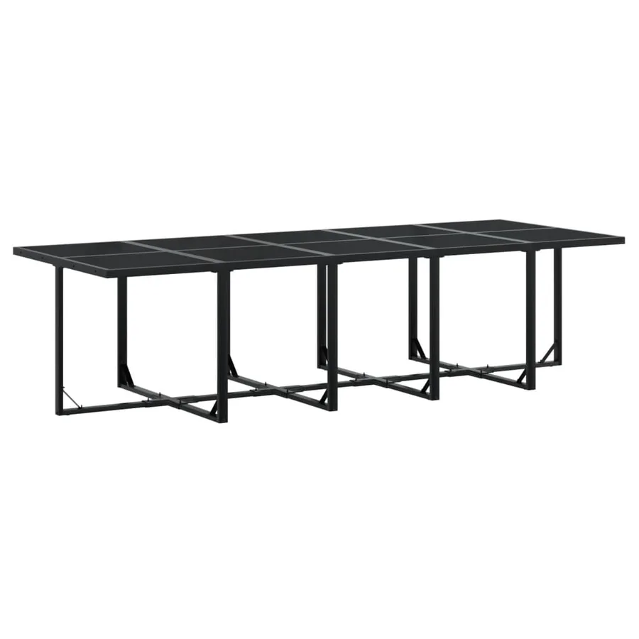 Ensemble à manger de jardin avec coussins 17 pcs noir textilène - 3
