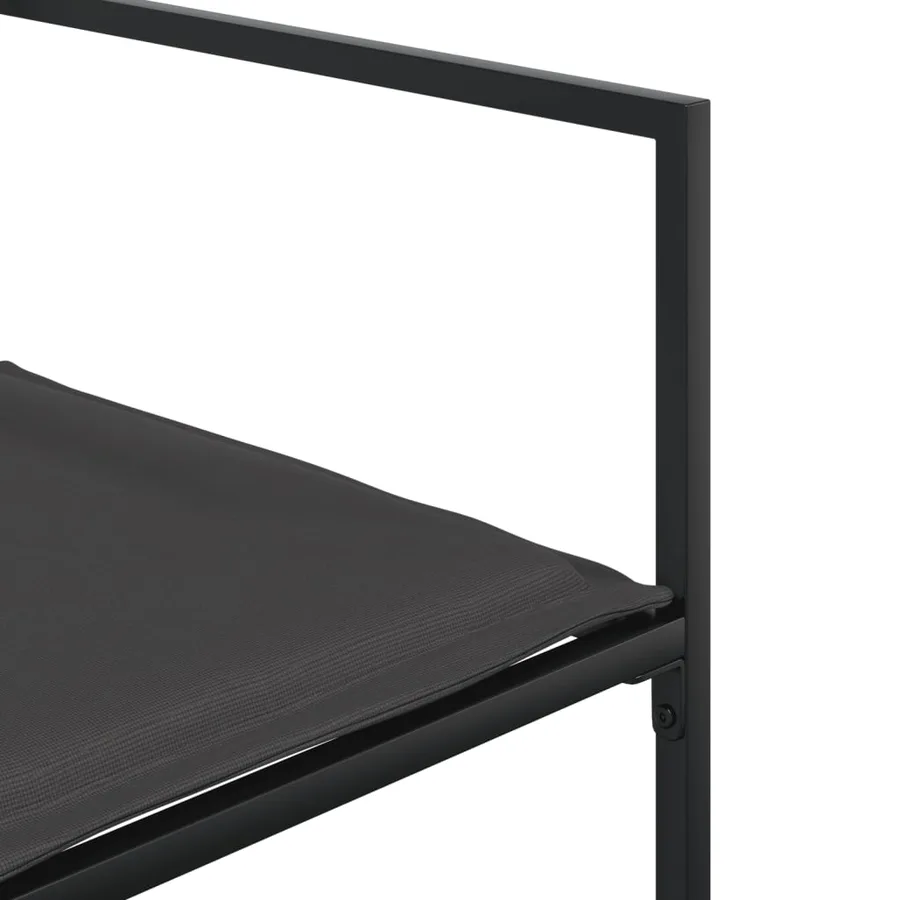 Ensemble à manger de jardin avec coussins 17 pcs noir textilène - 8