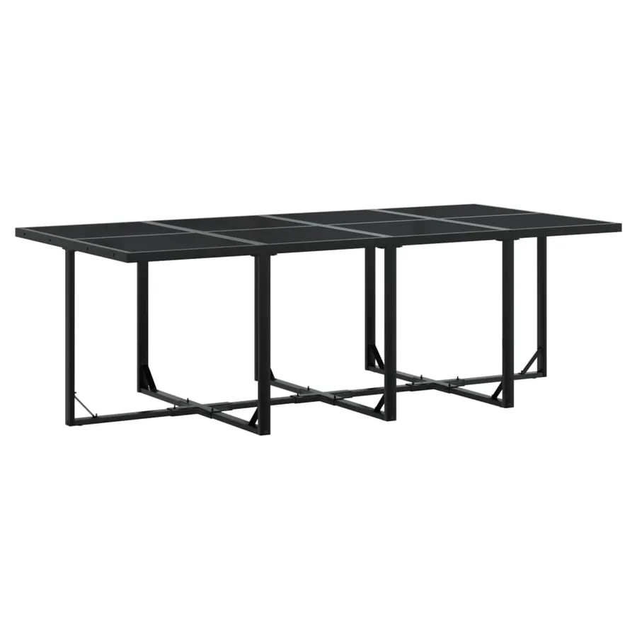 Ensemble à manger de jardin avec coussins 13 pcs noir textilène - 3