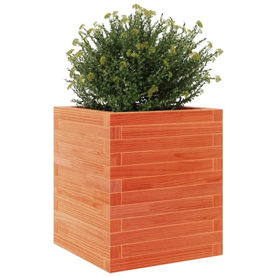 Jardinière cire marron 40x40x46 cm bois de pin massif - 4