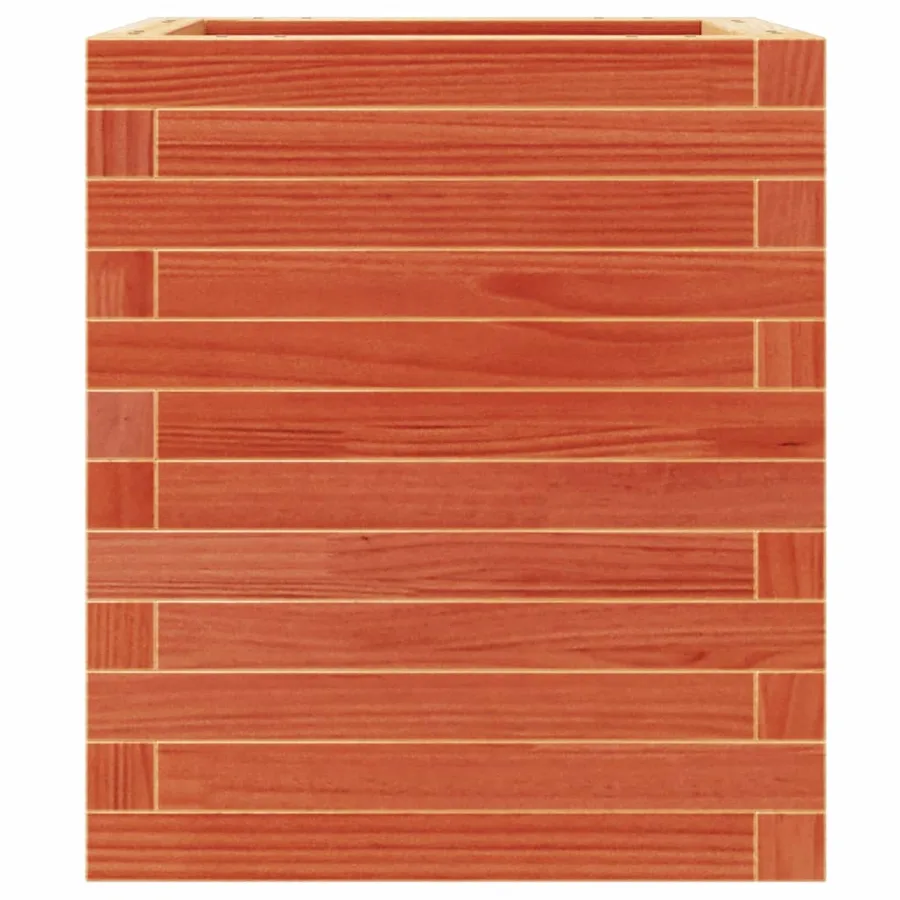 Jardinière cire marron 40x40x46 cm bois de pin massif - 5