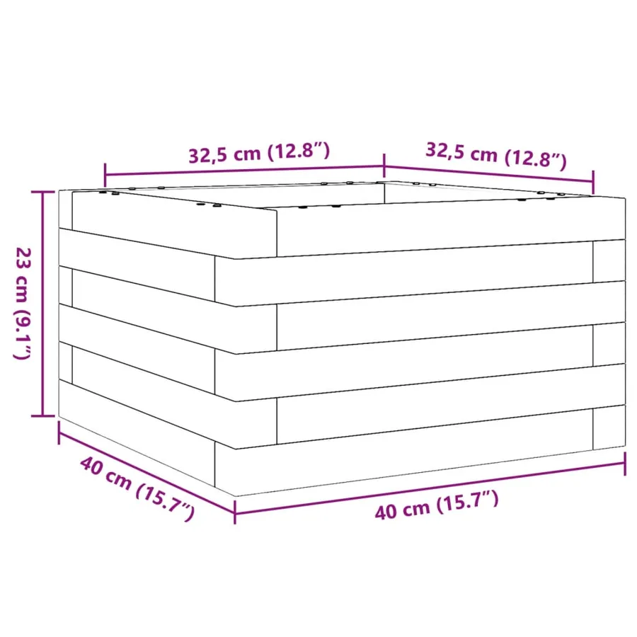 Jardinière 40x40x23 cm bois massif de douglas - 10