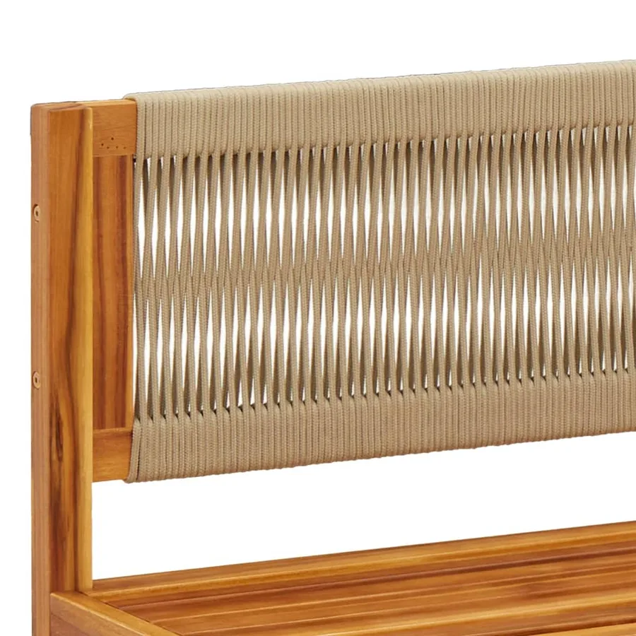 Ensemble de canapés de jardin 4 pièces avec coussins en bois d'acacia et corde - 10