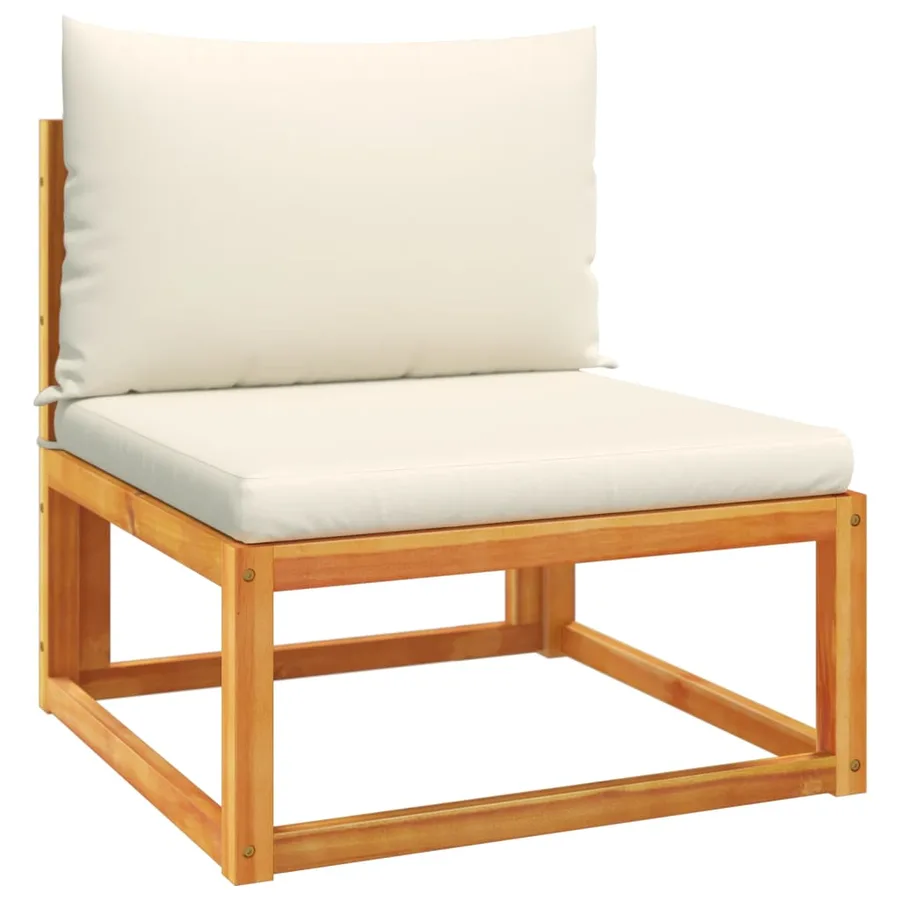 Ensemble de canapés de jardin 4 pièces avec coussins en bois d'acacia et corde - 6