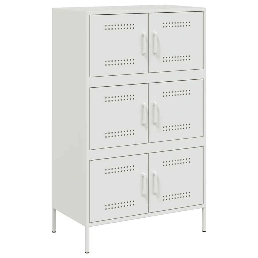 Buffet haut blanc 68x39x113 cm acier - 2