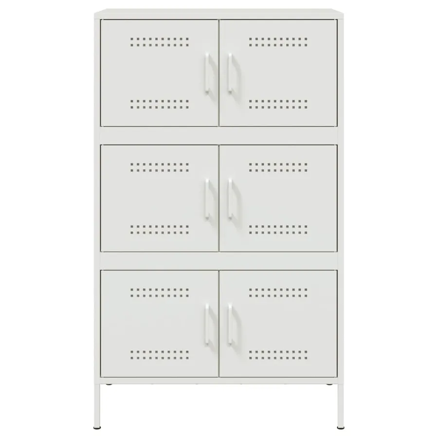 Buffet haut blanc 68x39x113 cm acier - 6