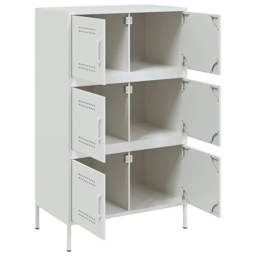 Buffet haut blanc 68x39x113 cm acier - 9