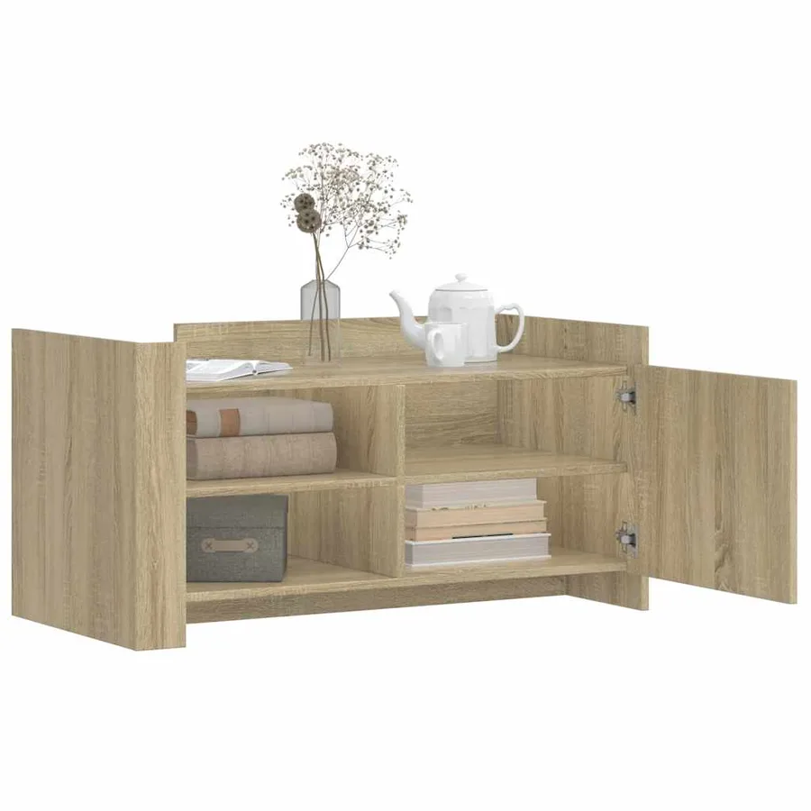 Table basse chêne sonoma 100x50x50 cm bois d'ingénierie - 3