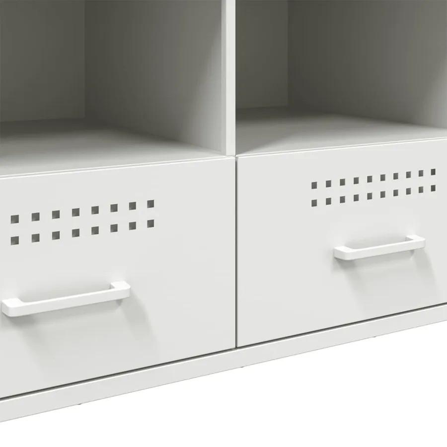 Meuble TV blanc 100,5x39x50,5 cm acier - 11