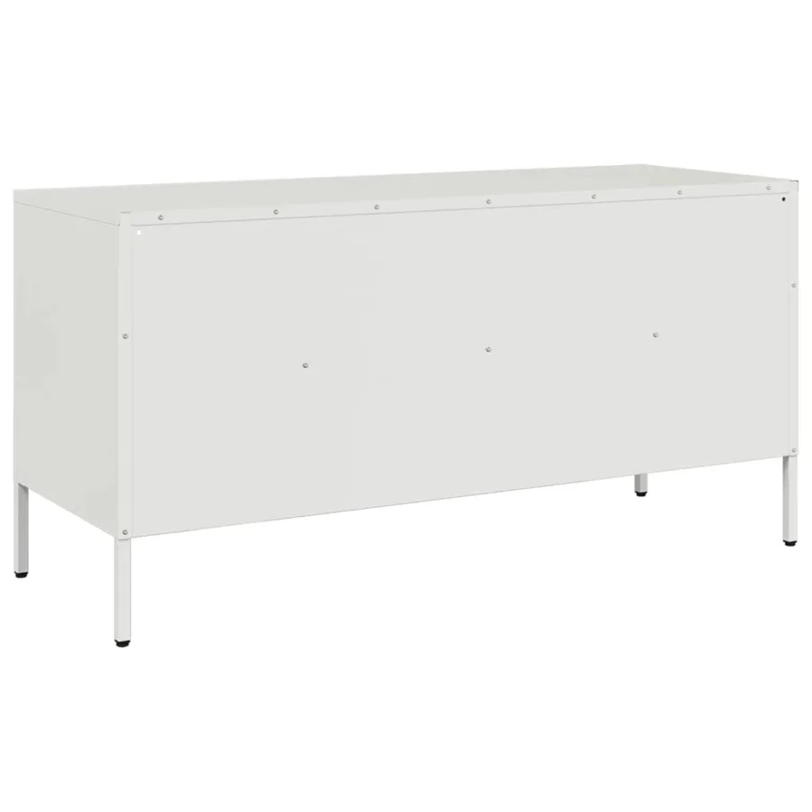 Meuble TV blanc 100,5x39x50,5 cm acier - 8