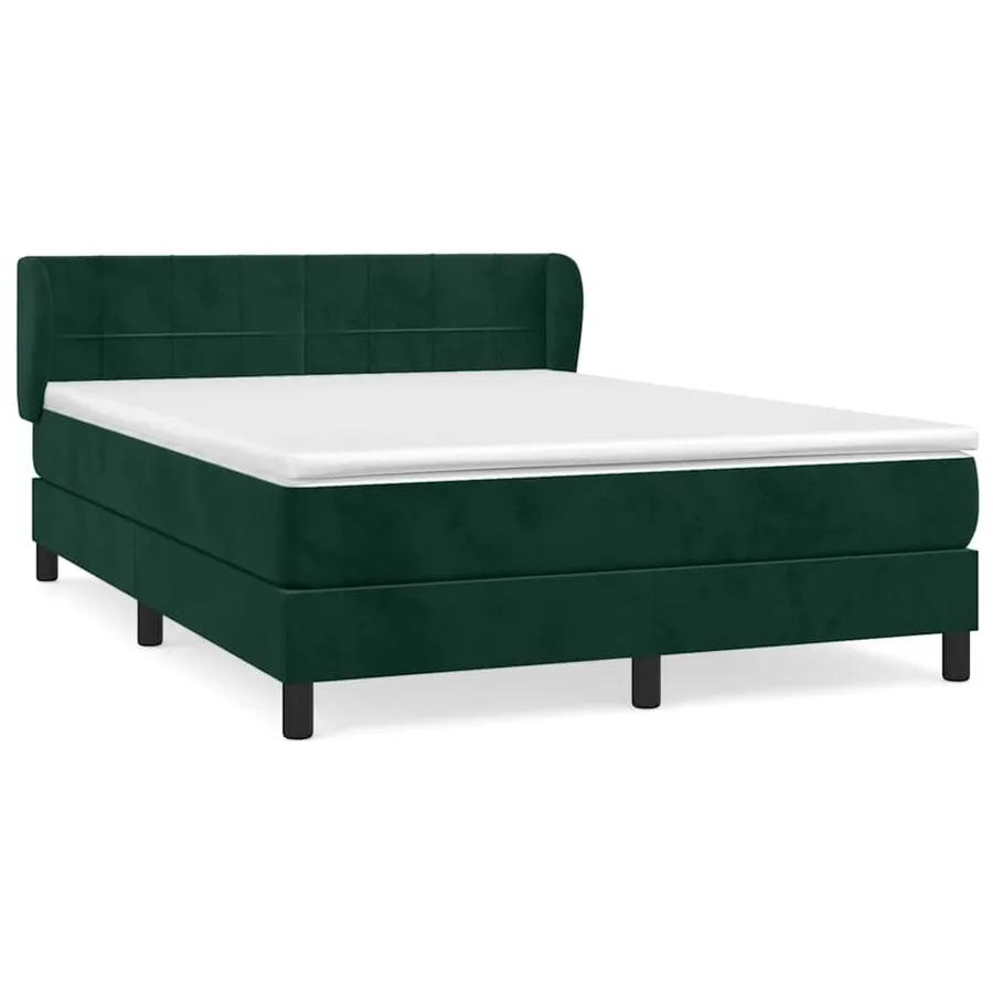 Sommier à lattes de lit et matelas Vert foncé 140x190cm Velours - 2