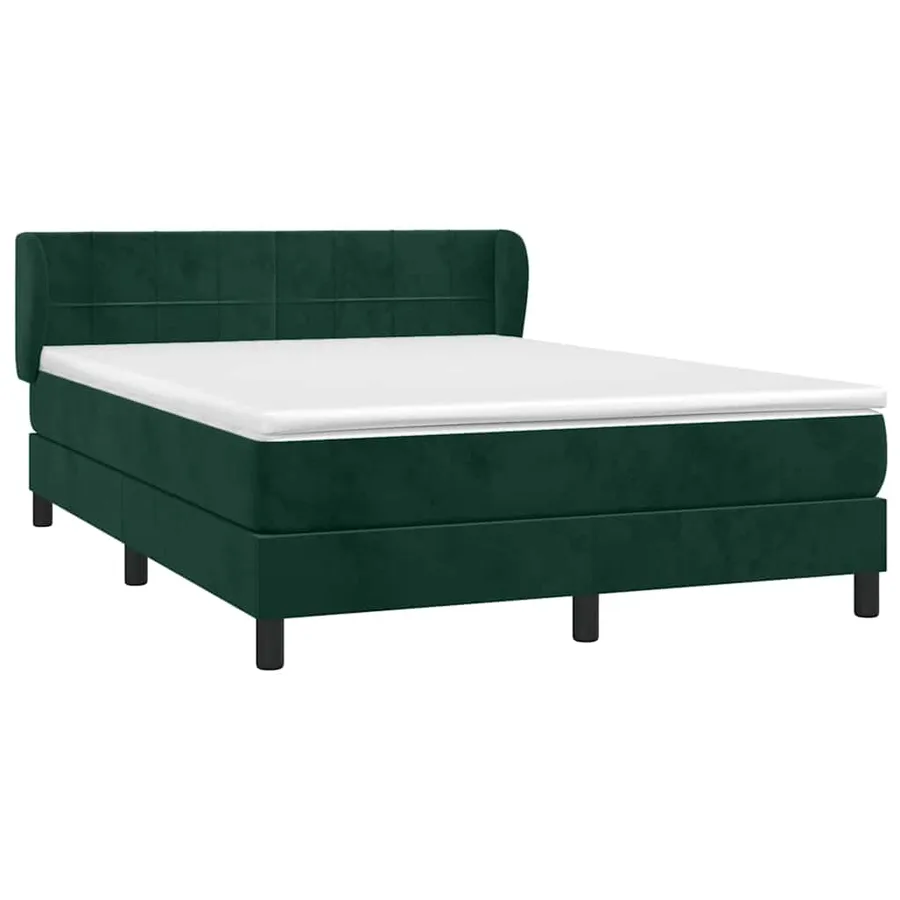 Sommier à lattes de lit et matelas Vert foncé 140x190cm Velours - 3