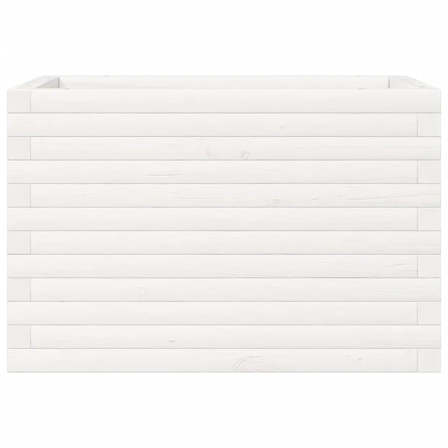 Jardinière blanc 70x40x45,5 cm bois de pin massif - 5
