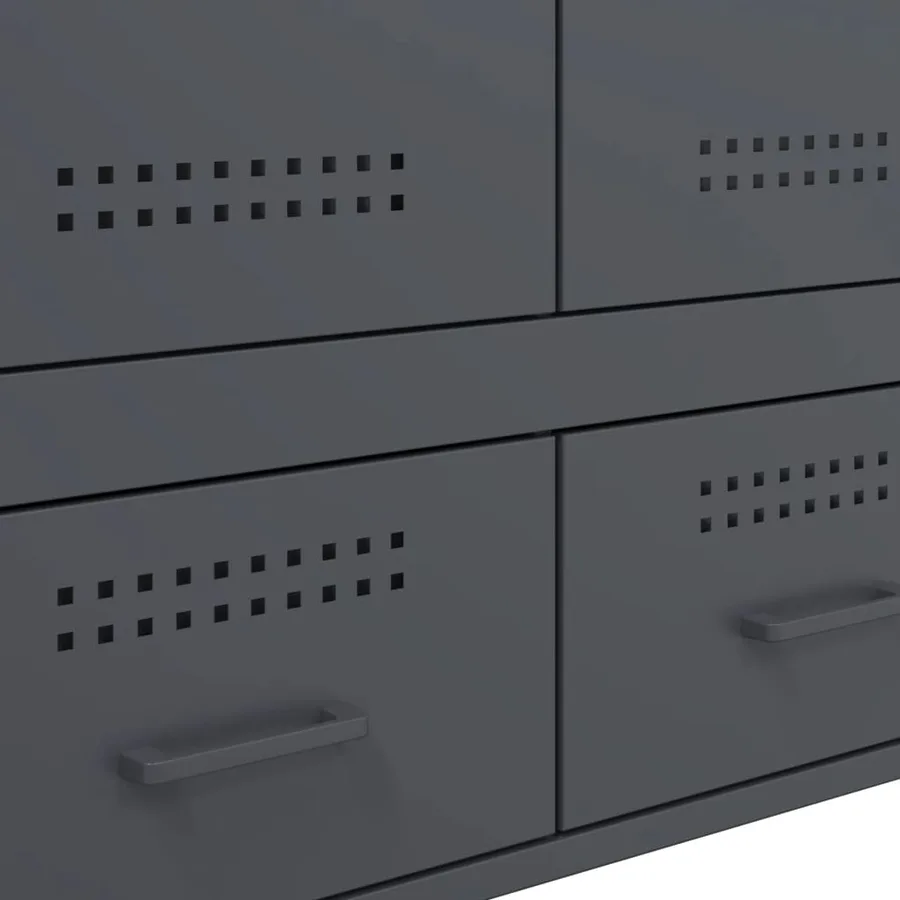 Buffet haut anthracite 68x39x101,5 cm acier - 11
