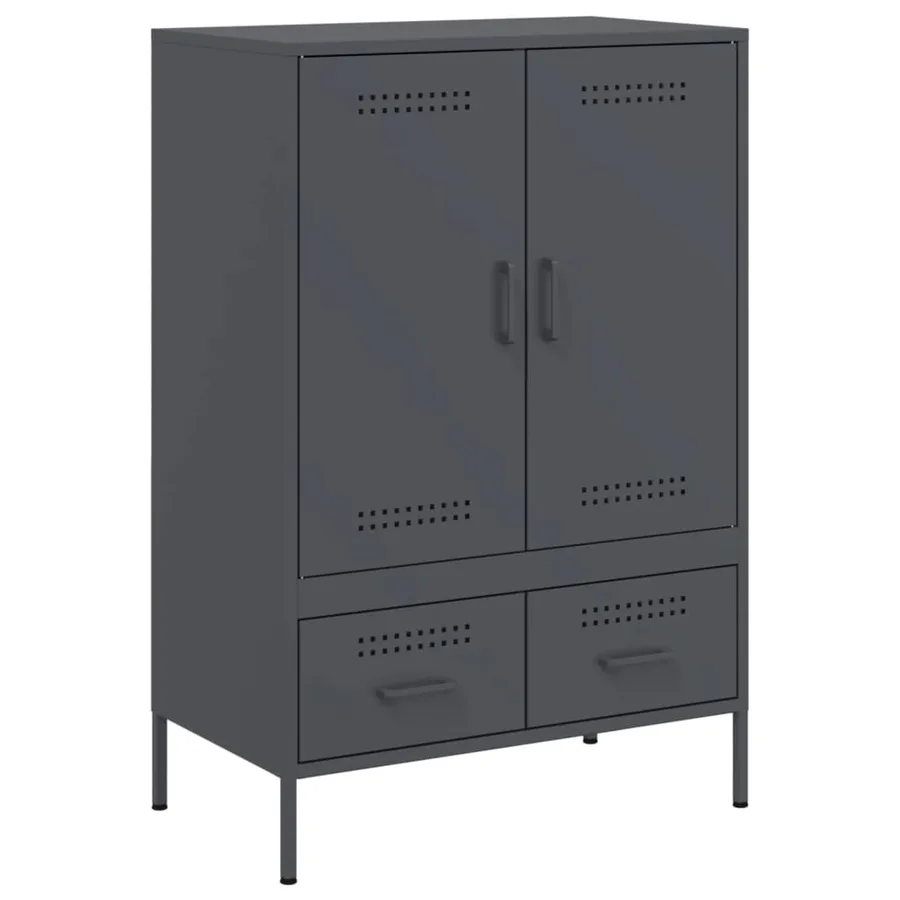 Buffet haut anthracite 68x39x101,5 cm acier - 2