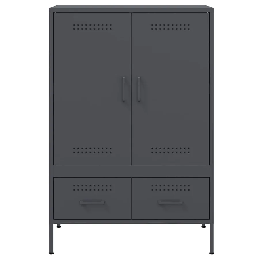 Buffet haut anthracite 68x39x101,5 cm acier - 6