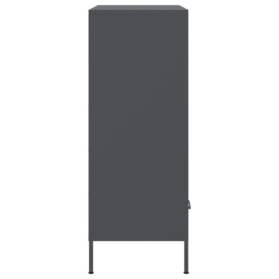Buffet haut anthracite 68x39x101,5 cm acier - 7