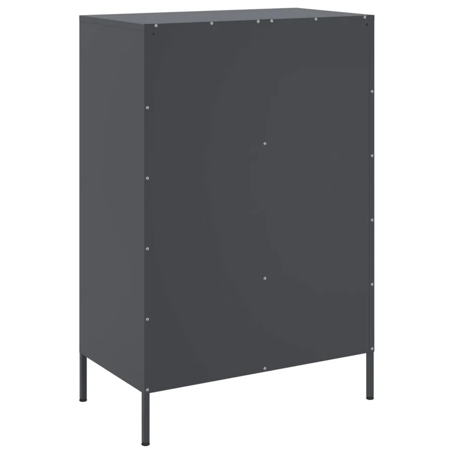 Buffet haut anthracite 68x39x101,5 cm acier - 8
