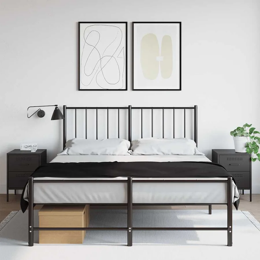 Tables de chevet 2 pcs noir 36x39x50,5 cm acier