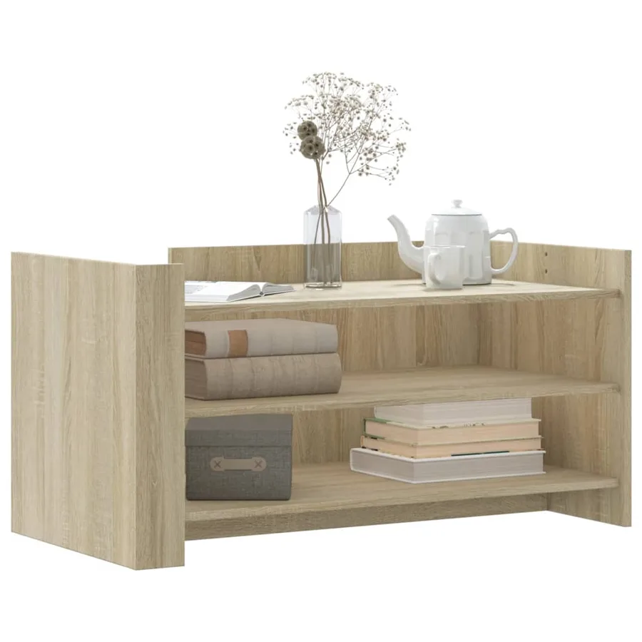 Table basse chêne sonoma 100x50x50 cm bois d'ingénierie - 3