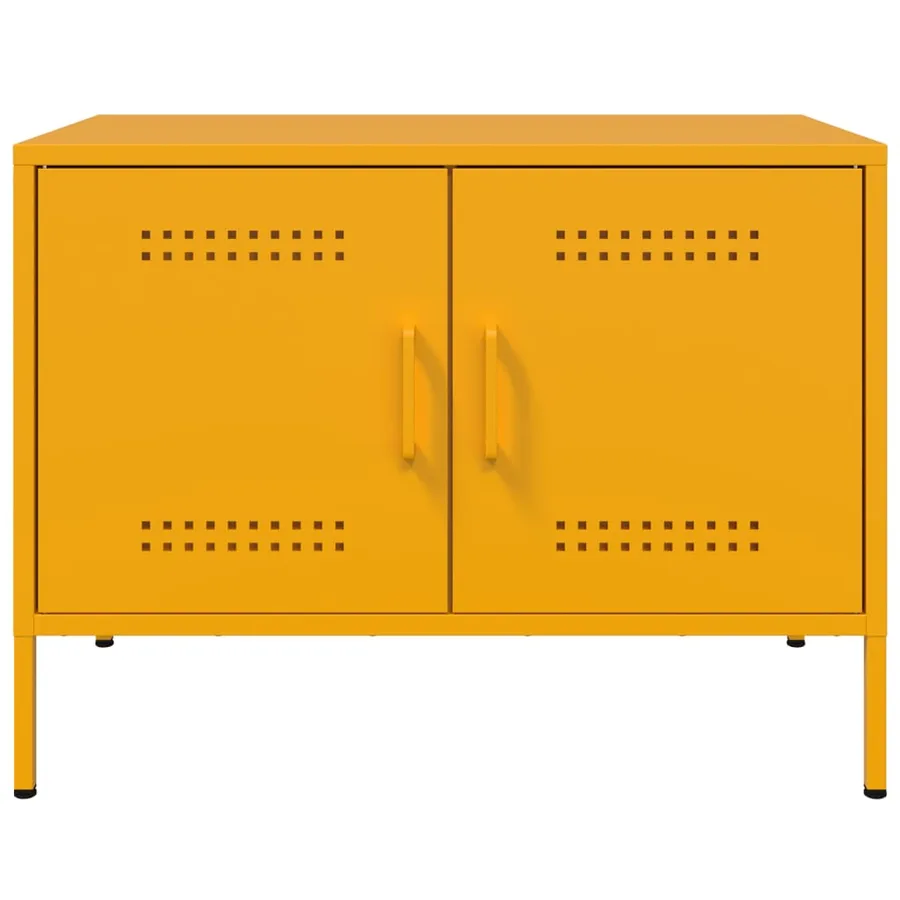 Meuble TV jaune moutarde 68x39x50,5 cm acier - 6