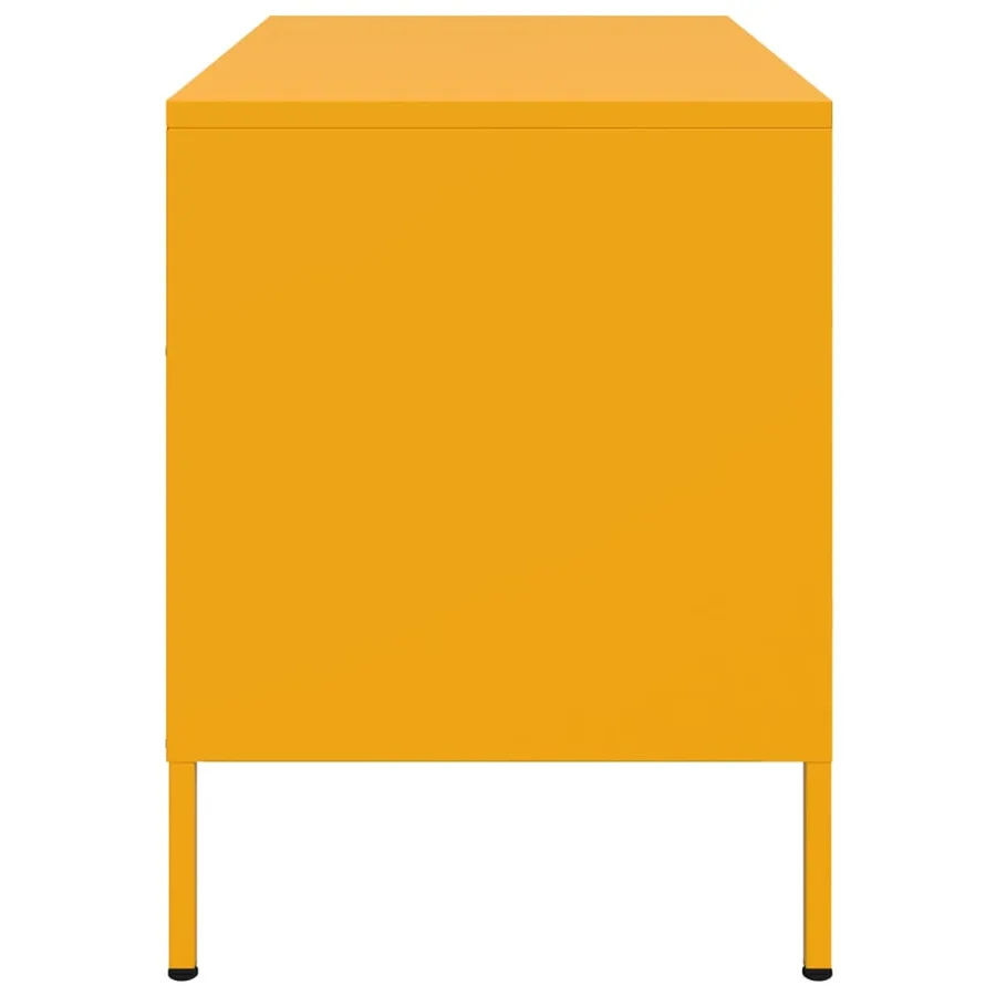 Meuble TV jaune moutarde 68x39x50,5 cm acier - 7