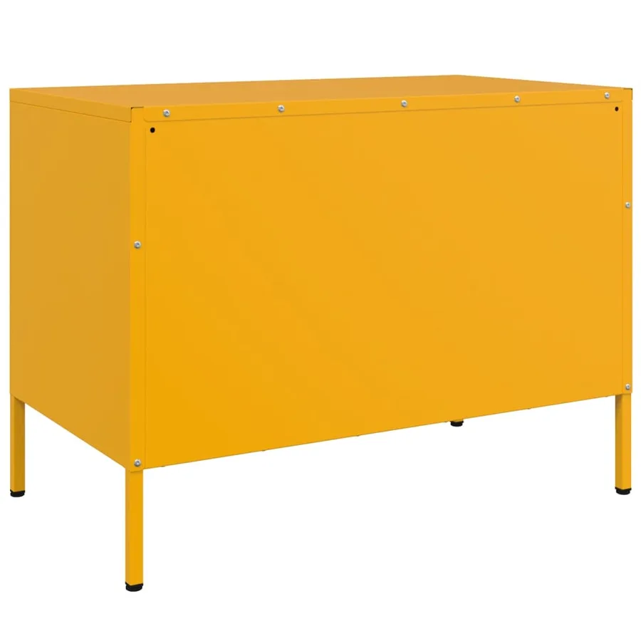 Meuble TV jaune moutarde 68x39x50,5 cm acier - 8