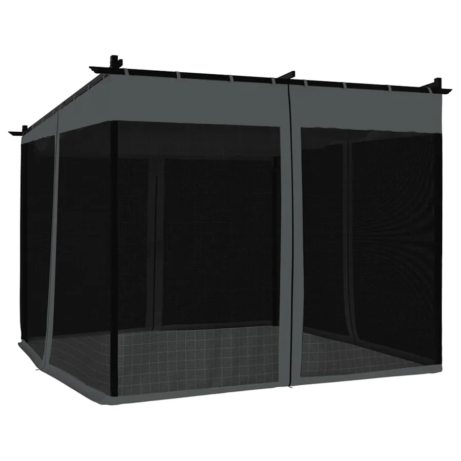 Tonnelle avec parois en filet anthracite 3x3 m acier - 6