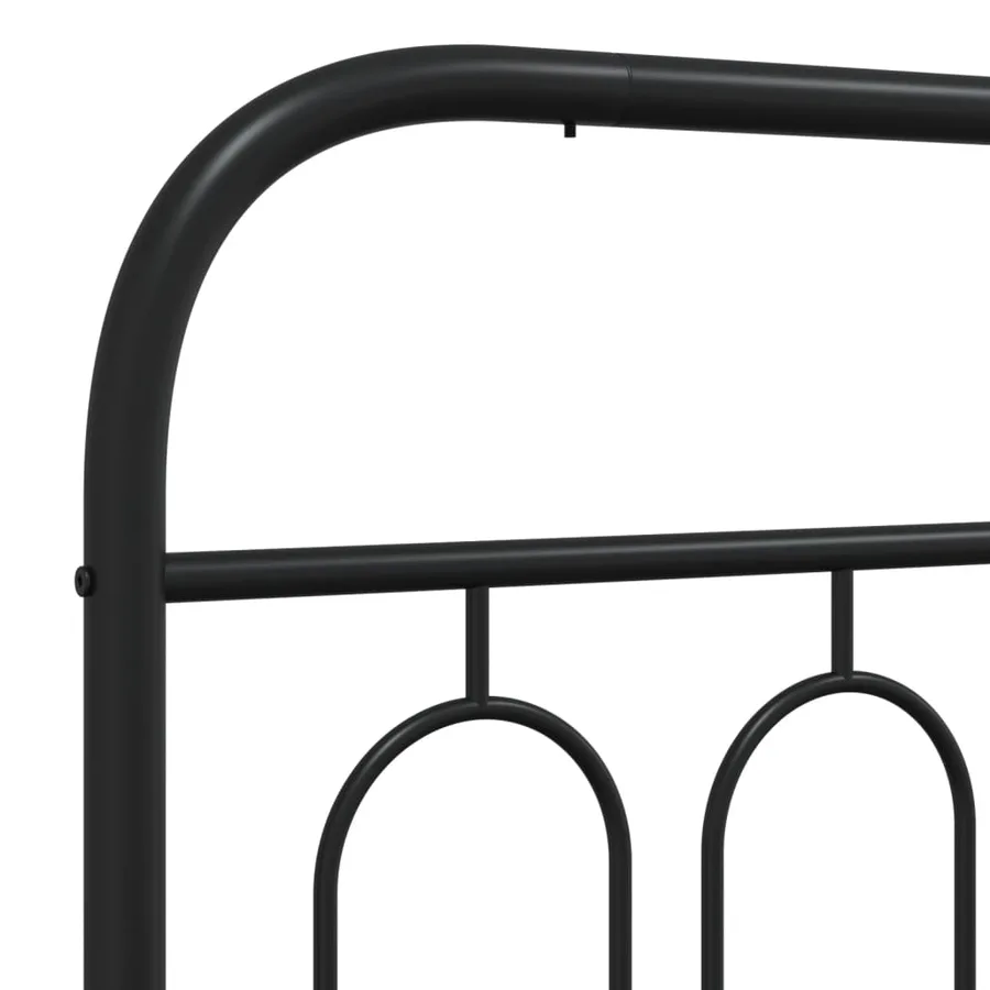 Cadre de lit métal sans matelas avec pied de lit noir 75x190 cm - 7