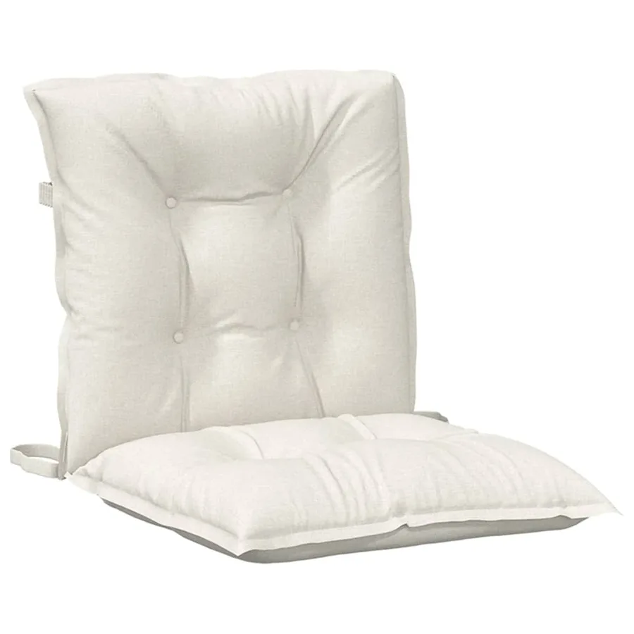 Coussins de chaise à dossier bas lot de 2 crème mélangé tissu - 5
