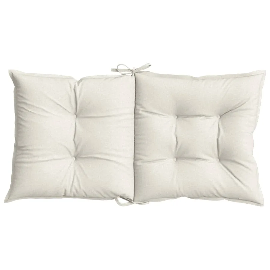 Coussins de chaise à dossier bas lot de 2 crème mélangé tissu - 7
