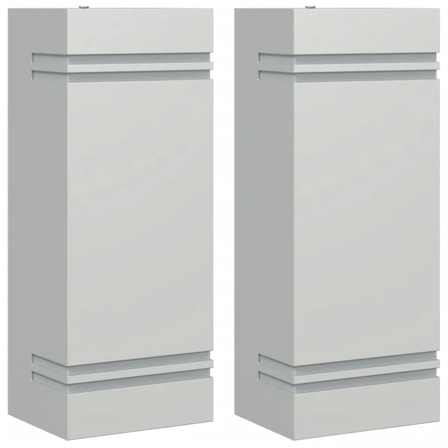Appliques murales d'extérieur 2pcs argenté acier inoxydable - 2