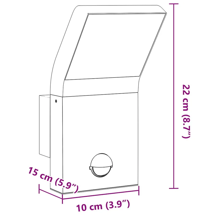 Applique murale LED d'extérieur avec capteurs noir - 9