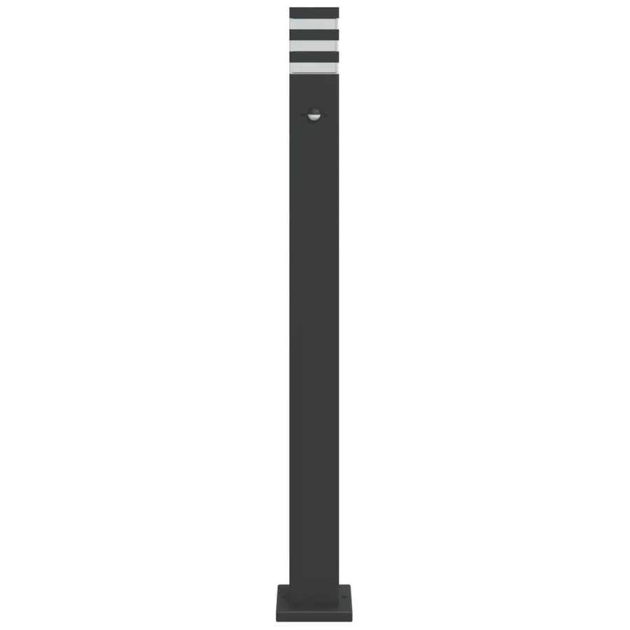 Lampadaires d'extérieur avec capteur 3 pcs noir 110cm aluminium - 4