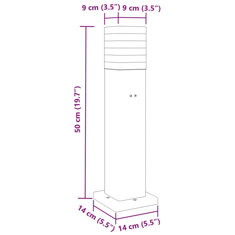 Lampadaires d'extérieur avec sortie 3 pcs noir 50 cm aluminium - 7