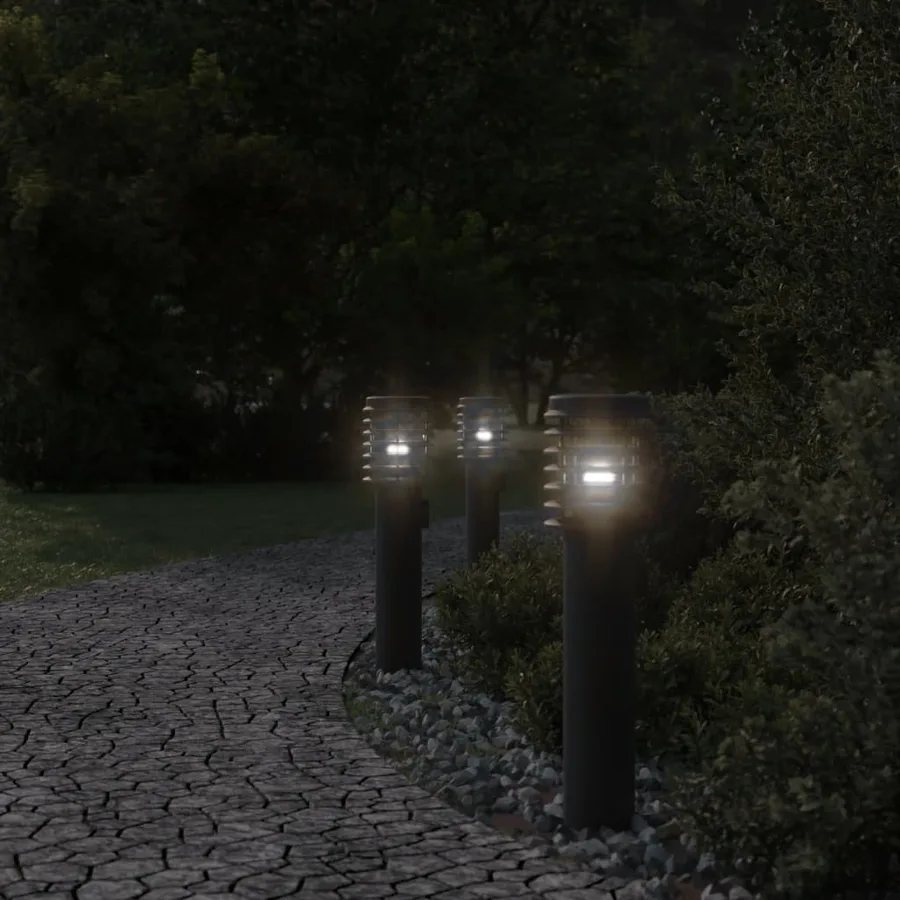 Lampadaire d'extérieur avec sortie noir 60 cm acier inoxydable - 3