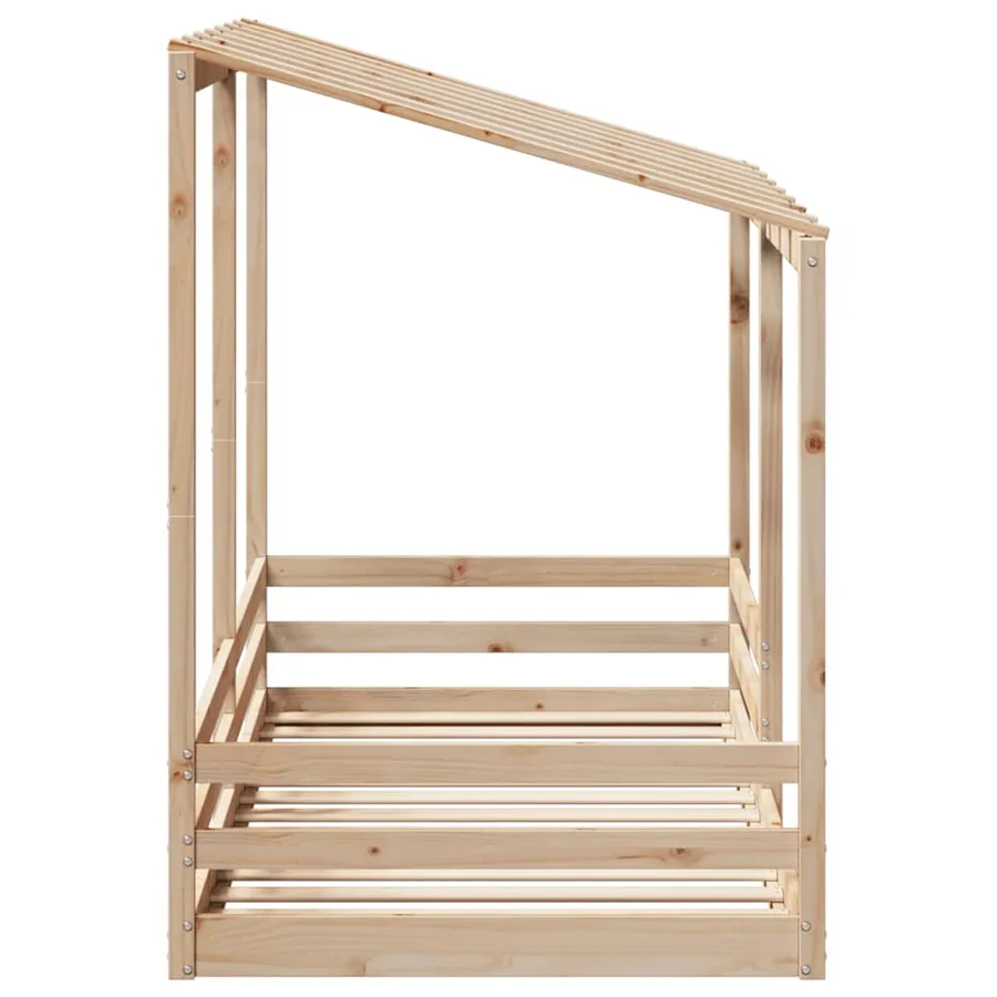 Lit pour enfants sans matelas blanc 80x200 cm bois pin massif - 5