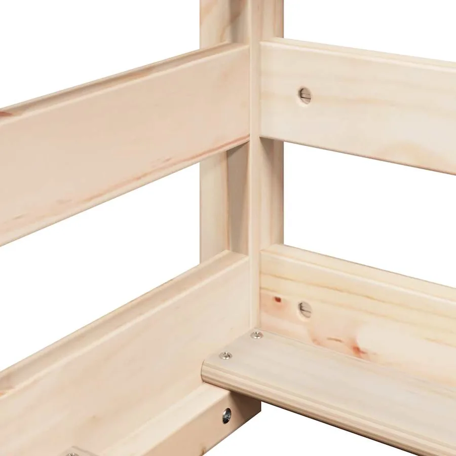 Lit pour enfants sans matelas blanc 80x200 cm bois pin massif - 7